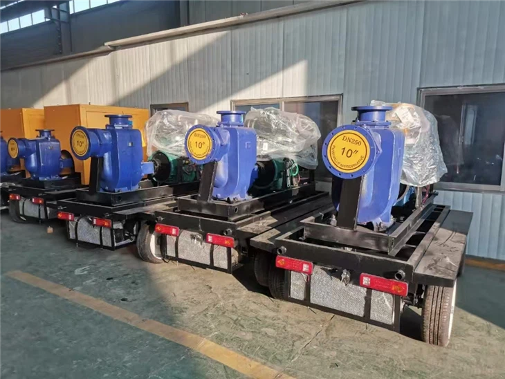 10-inch Self-priming Flood Control And Sewage Drainage Pump With Trailer.